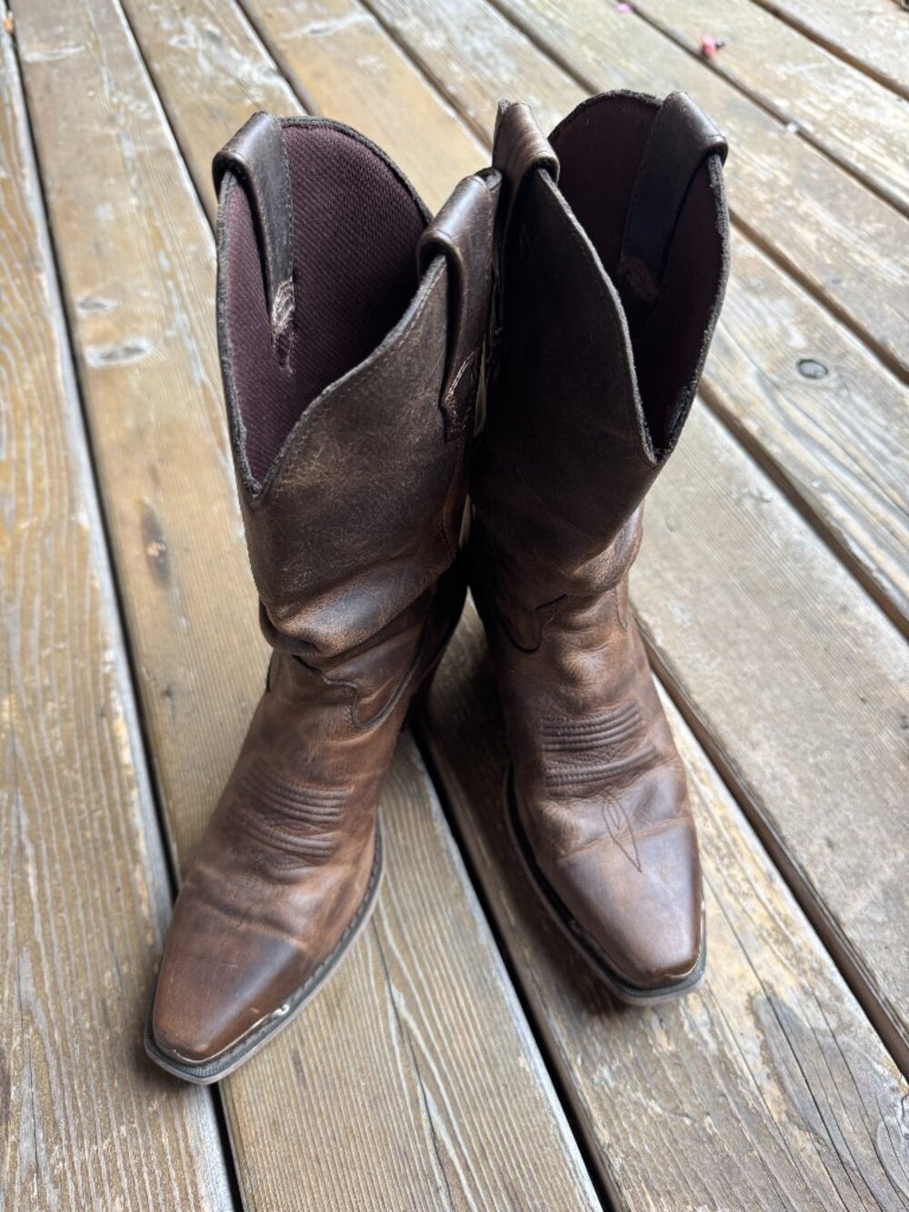CRUSH™ BY DURANGO® Brown Leather Sultry Slouch Western Boot in Women's 7.5M
